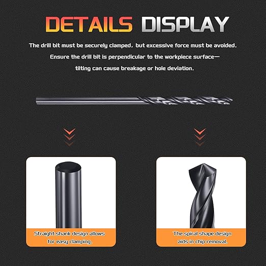 Drill Bit, 2.2mm Cutting Diameter, 4241 HSS Nitriding Black 118° Cutting Angle Versatile Jobber Bits - (Applications: for Drilling Plastic Wood Soft Metal), 12-Pieces