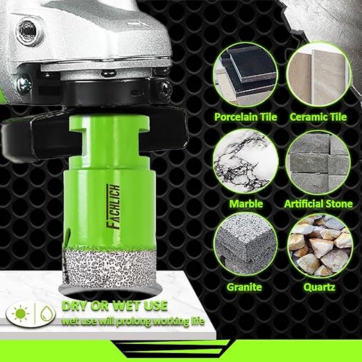 Diamond Core Drill Bits - 1-3/8" Tile Drill Bits 35mm 5/8-11 Thread Plus Adapter 5/8"-11 Male to SDS Shank, Hole Saws for Porcelain, Granite, Marble, Concrete, Masonry