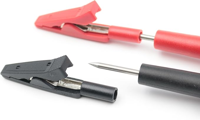 5Colors Insulated Mini Test Alligator Clips Crocodile Clamps for 2mm Test Probes, 2mm Banana Plugs Multimeter Electrical Testing 10Pcs