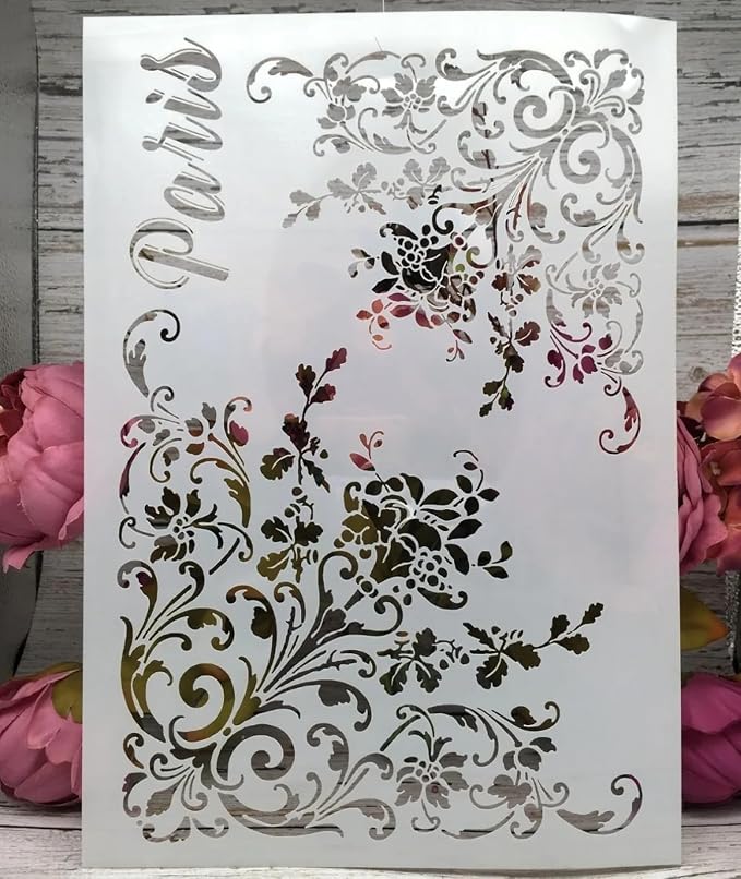 TIAMECH A4 Reusable Flower Edge Frame Stencil - Image 6