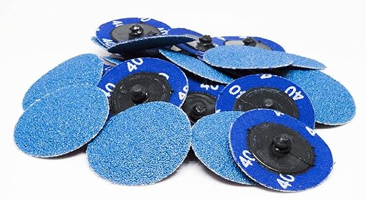 Benchmark Abrasives 2 Inch Sanding Discs Quick Change Zirconia - Male R Type Backing Drill & Die Grinder Sanding Disc for Deburring Polishing Rust Remover for Metal Paint Stripper (25 Pack), Mix Grit