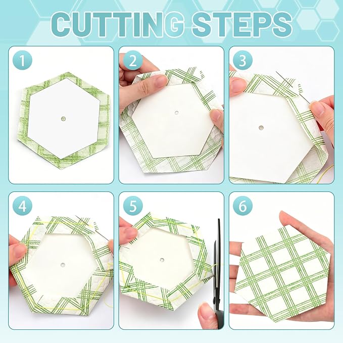 120 PCS Hexagon Piecing Paper Templates, Quilting Templates Accessories - Image 6