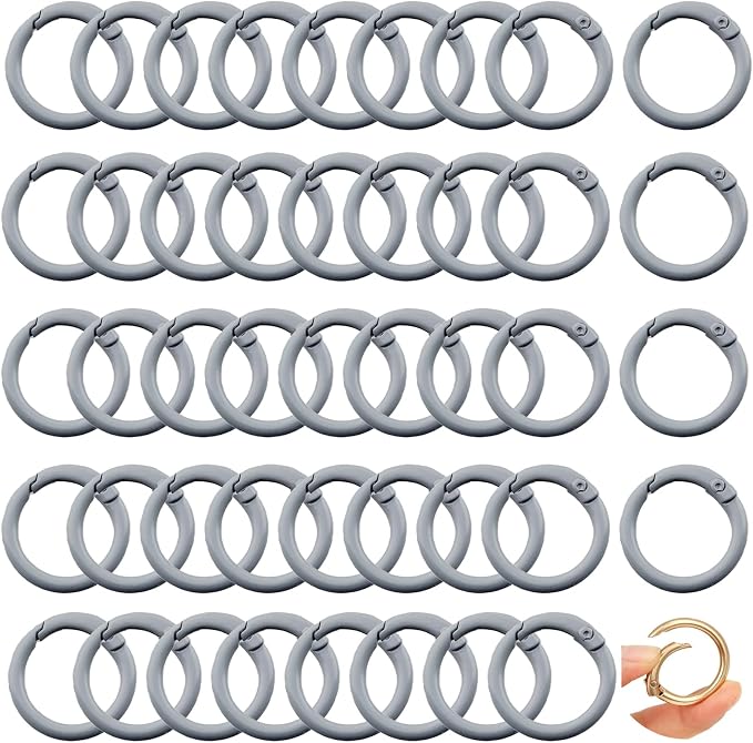 Round Carabiner Clip Bulk 48pcs 1 Inch Colorful Circle Carabiner Key Ring Clips by Cmidy