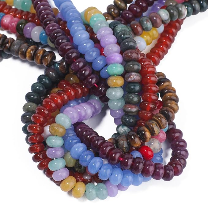 Songxi 5x8mm Natural Red Sesame Jasper Stone Rondelle Beads, Gemstone - Image 6