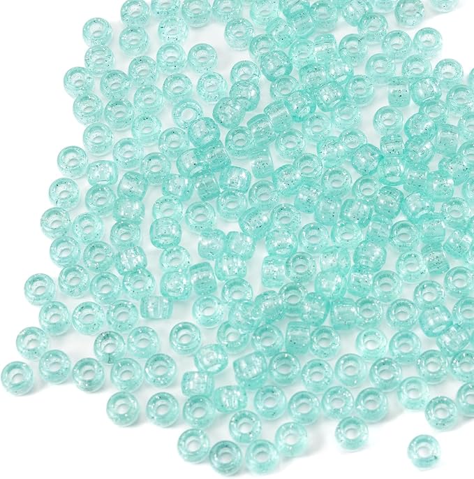 Gxueshan 1000 Pcs Acrylic Plastic White Pony Beads 6x9mm Bulk Kandi Beads - Image 2