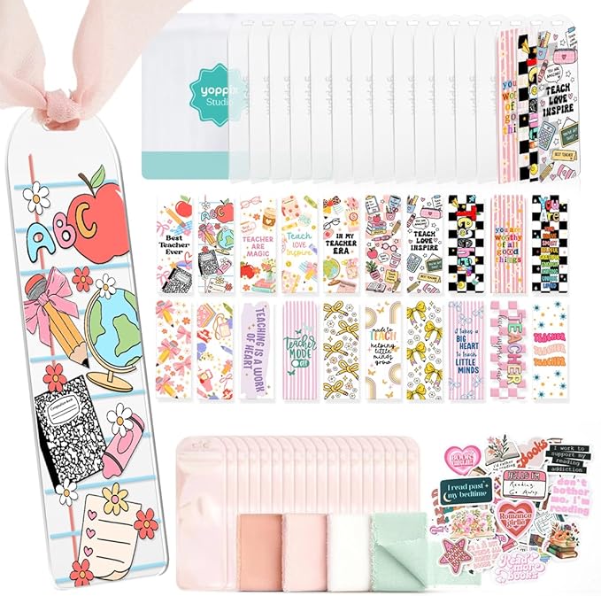 YOPPIX 6x2” Acrylic Bookmark Blanks- 20 Set Bookmark Making Kit by yoppix