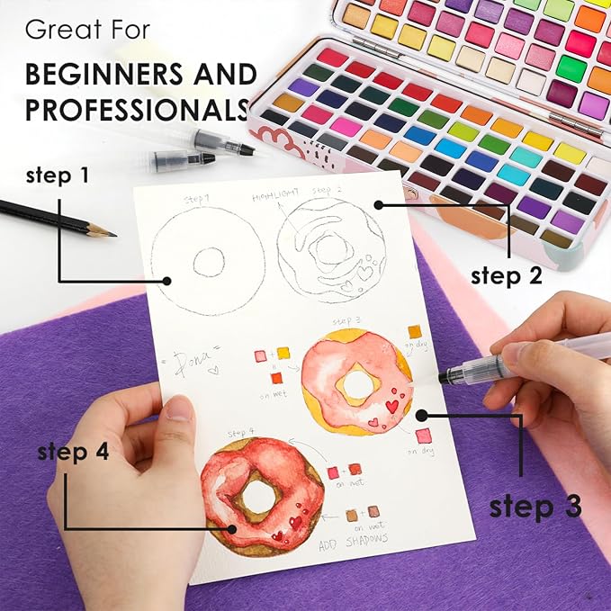 Grabie 100 Colors Watercolor Paint Set - Image 6