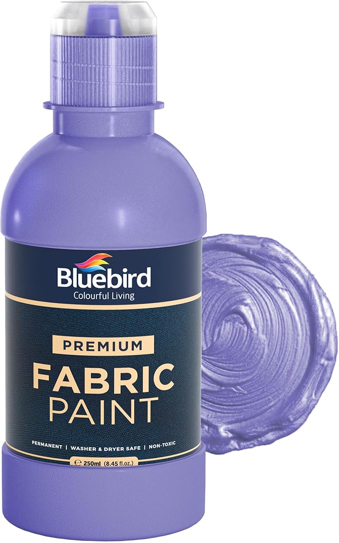 BLUEBIRD Fabric Paint, Victorian Purple, 8.5 Fl Oz, Permanent Fabric Paints by BluebirdArts