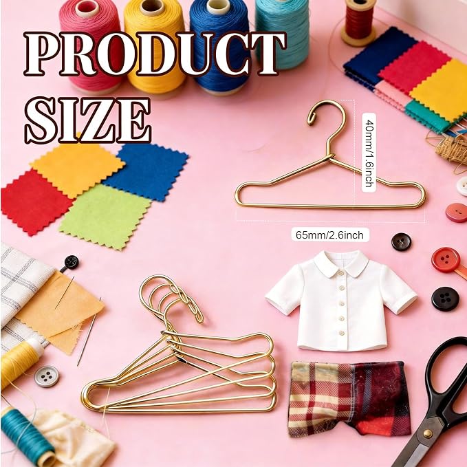 30Pcs Doll Clothes Hangers, Mini Hangers - Image 2