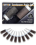 10Pcs 600 Grit Sanding Drums Sandpaper Sticks Set for Dremel Rotary Tool with 1/8" Shank, Rotary Tool Accessories Suitable for Metal Rust Removal/Jade Polishing/Stone Grinding (600 Grit)