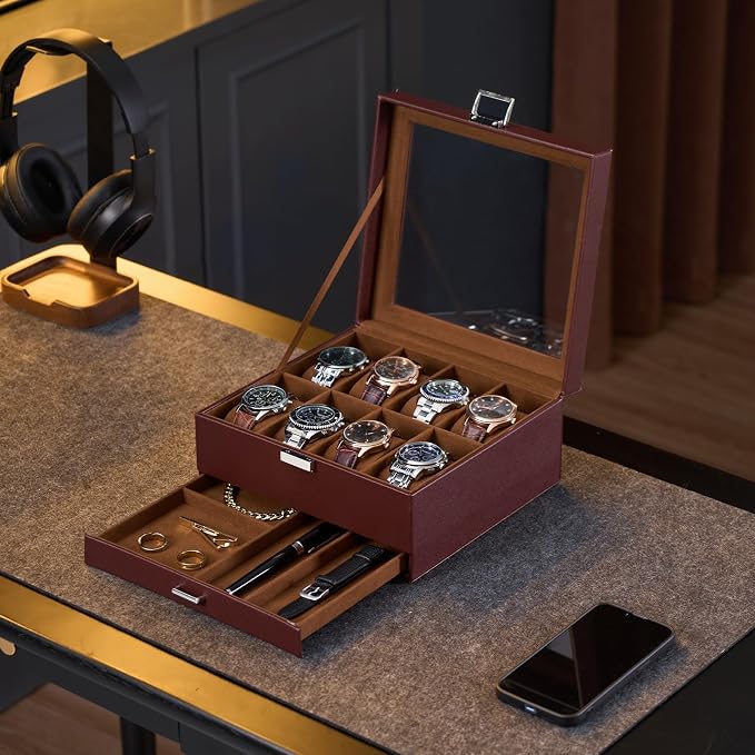 ProCase Watch Box, 8 Slot Watches Display Case - Image 4