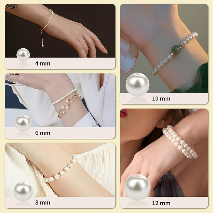 1200Pcs Pearl Beads for Bracelets, Bracelet Making Kit for Adults, Kids - Image 3