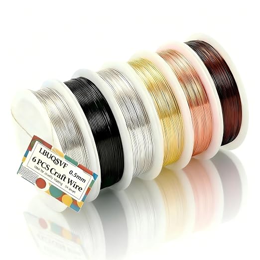 6 Rolls 24 Gauge Copper Jewelry Wire Kit Non-Tarnish by Unknown