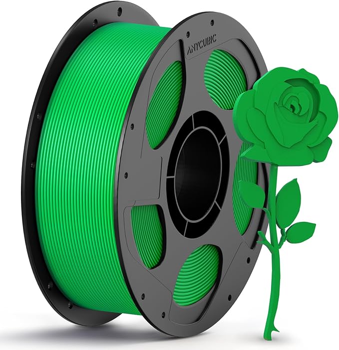 ANYCUBIC PETG Filament 1.75mm, 3D Printer Filament, Dimensional Accuracy +/- 0.02mm, Exceptional Toughness, Print with Most FDM 3D Printers, 1KG Reusable Spool, Green