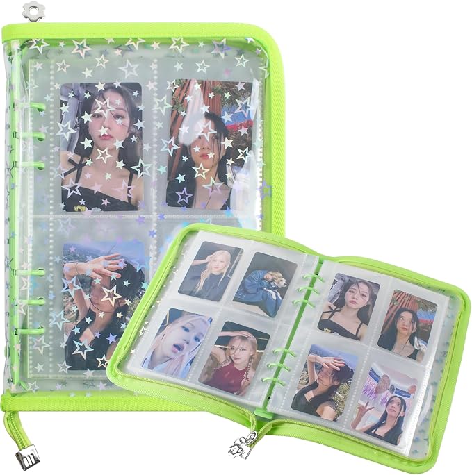 A5 Photocard Binder with 25 Pake 4-Pocket Pages, 6 Ring Photocard Holder by BUYNOW