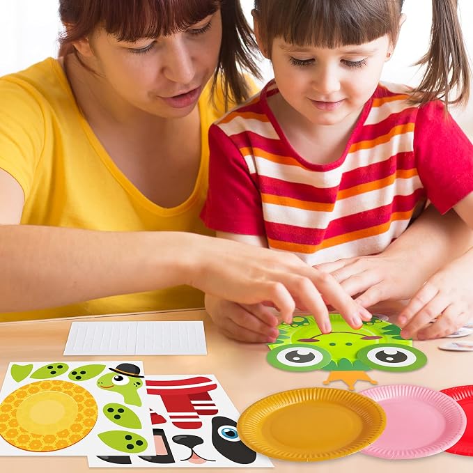 V-Opitos Arts and Crafts Kits for Kids, 12 Pack Simple Animal Paper Plate - Image 5