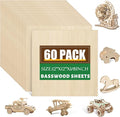 60 Pack Basswood Sheets 12x12x1/8 Inch by ESRICH