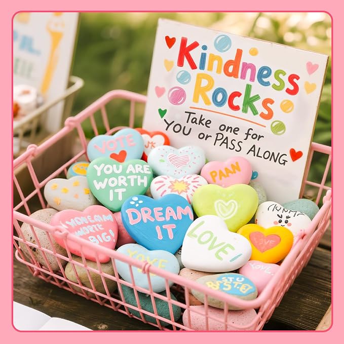 Simetufy 25 Pcs Heart-Shaped Rocks - Image 7