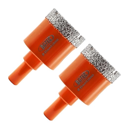 Dry Diamond Drill Bit - BGTEC 2pcs 1-1/4" 32mm Hole Saw for Granite,Marble,Masonry, Concrete, Tile/Ceramic, Glass, Hard Plastic,Vacuum Brazed Diamond Core Drill Bit Kit