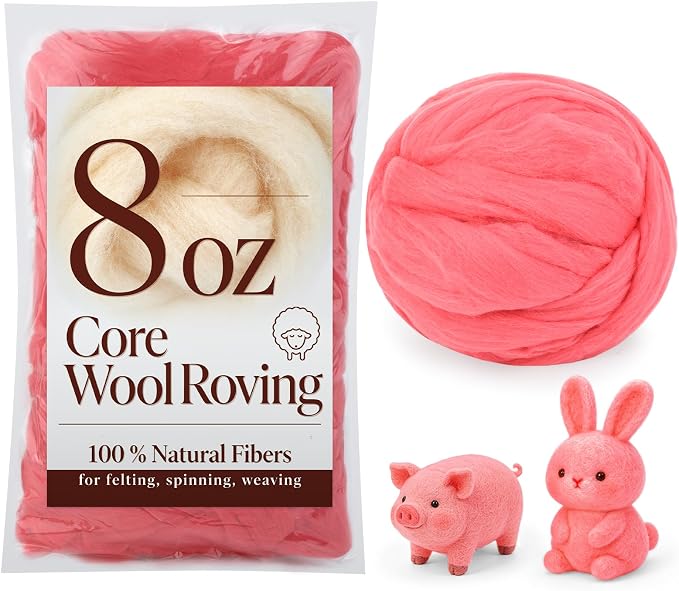 8 OZ Premium Merino Wool Roving, Soft Needle Felting Core Wool, Carded Felting by wonvoc