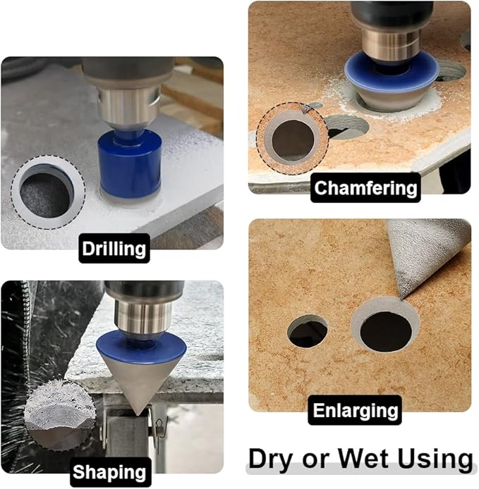 SHDIATOOL Diamond Drill Core Bits Set for Porcelain,Triangle Shank Hole Saw Cutter for Tile Marble Ceramic Granite 11pieces(6/8/10/20/25/28/32/35/45/65MM/2 inch)