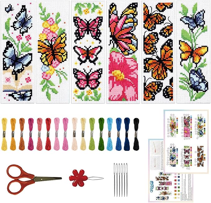 ORIGACH 6 Pcs Cross Stitch Bookmark Kit by ORIGACH