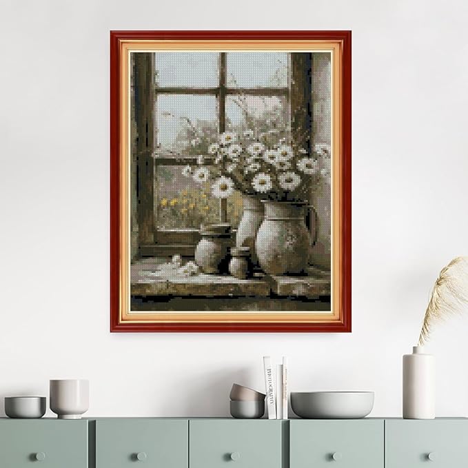 MYBISYMQQ Windowsill Daisies Cross Stitch Kits - Image 6