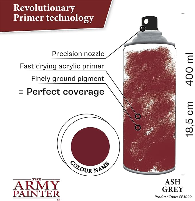 The Army Painter Colour Primer Ash Grey, 400 mL Acrylic Spray Primer, Spray - Image 3