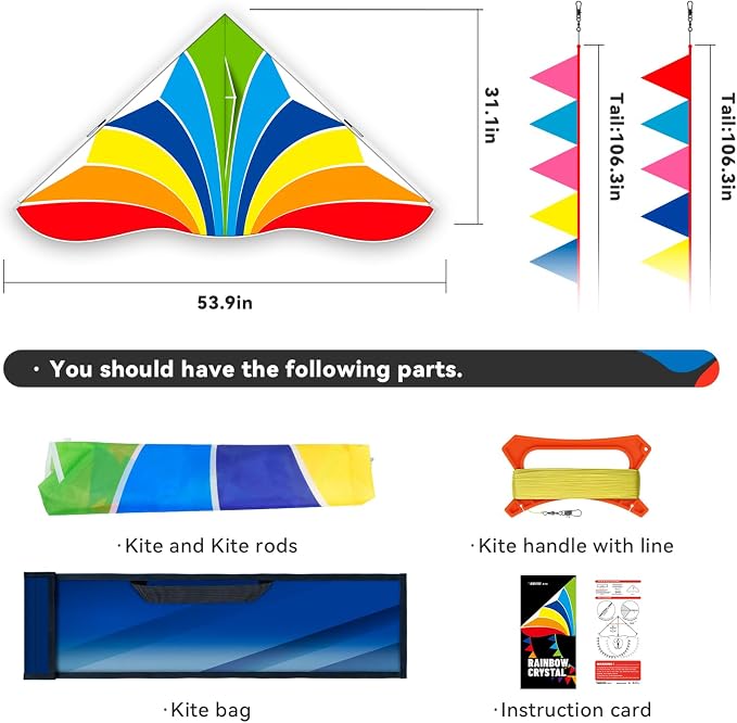Delta Kite Set for Kids and Adults, Extremely Easy to Launch for Beginners - Image 2