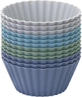 Large Silicone Muffin Cups, 12 Pack Reusable Cupcake Liners Jumbo Size 3.54inch by SAWNZC