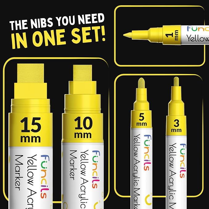 5 Acrylic Yellow Paint Pen - Image 2