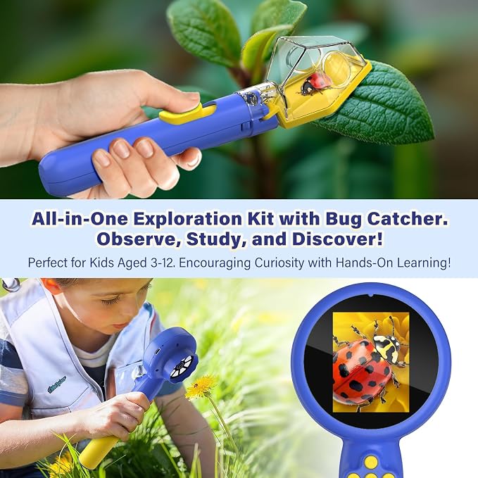 Microscope for Kids with Bug Catcher, 1080P HD Digital Handheld Portable Kids - Image 2