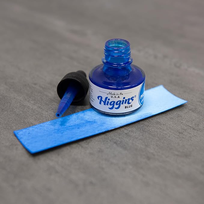 Higgins Blue Pigmented Drawing Ink - Image 2
