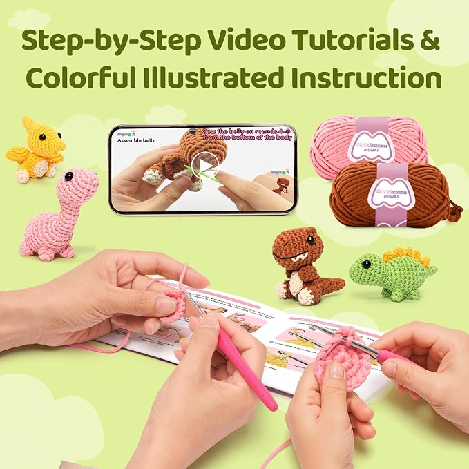 Mewaii Crochet Kit for Beginners, Crochet Animal Kit - Image 2