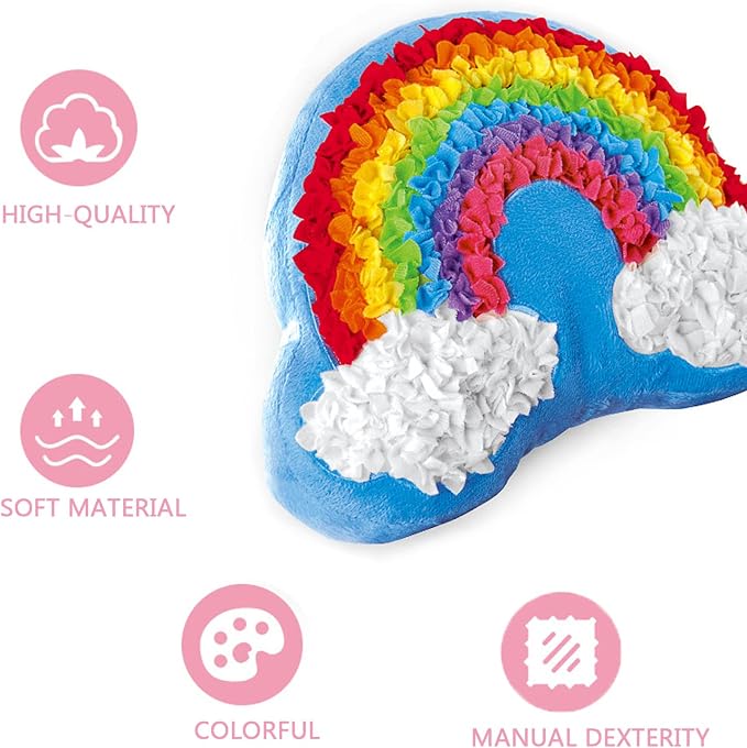 DBlosp Plush Craft Rainbow Pillow, Fabric by Number Art & Crafts, No Sewing - Image 2