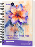 KOVIEDE 100% Cotton Watercolor Paper Pad 30 Sheets, Cold Press 140lb/300gsm by KOVIEDE