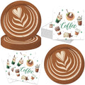 40Pcs Coffee Birthday Decorations Disposable Latte Bridal Shower Plates and by CRINSLY