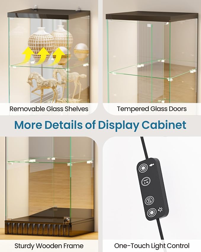 Lvifur 67''H Corner Curio Cabinet - - Image 7