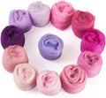 12 Colors 60G Purple Needle Felting Wool Roving, DIY Craft Spinning Fibre Wool by BoutigemJewelry