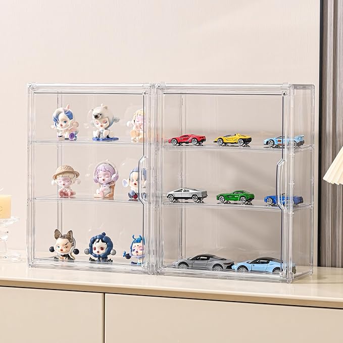 3 Tier Clear Display Case for Figures, Wall-Mounted Acrylic Storage Organizer - Image 7