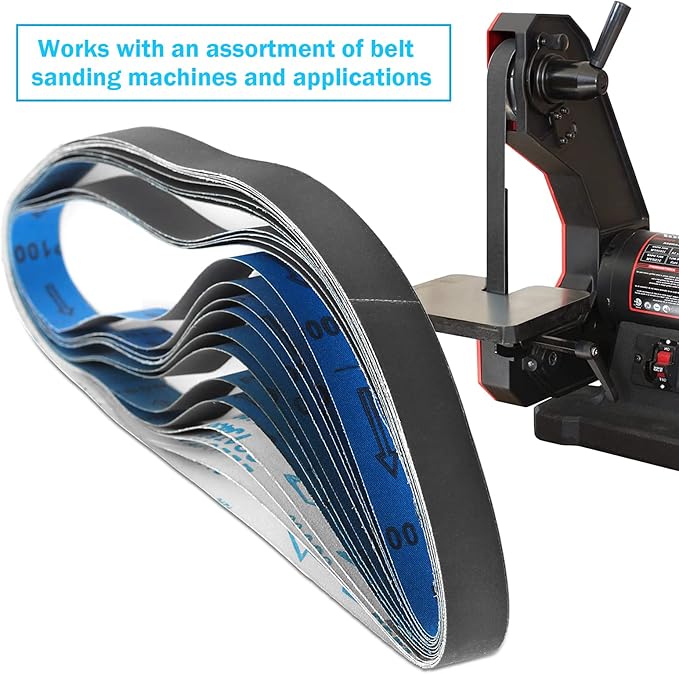 1x42 Sanding Belts for Knife Sharpening,Silicon Carbide Belt Sander Belts 600 800 and 1000 Assorted Fine Grits,12-Pack