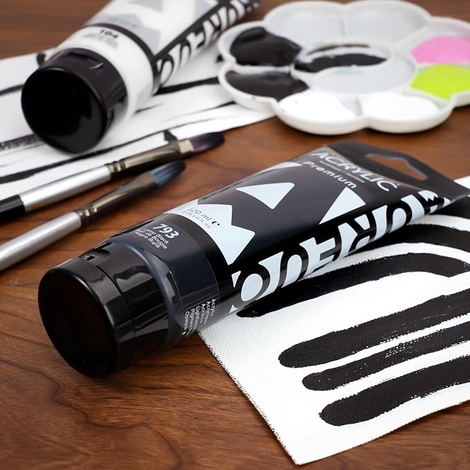 AUREUO White and Black Acrylic Paint - Image 4
