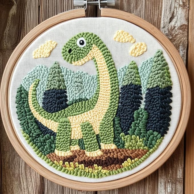 DIY Punch Needle Kits Cartoon Dinosaur by Unknown