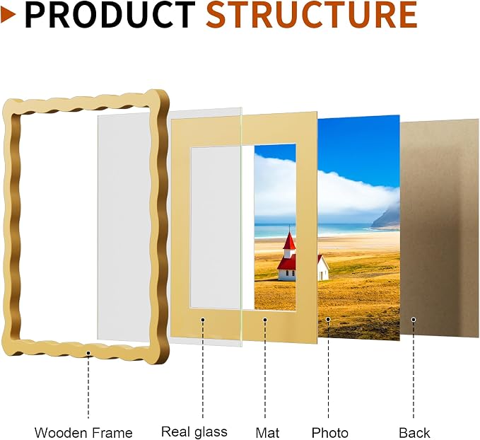 10x10 Wavy Picture Frame With Mat - Image 4
