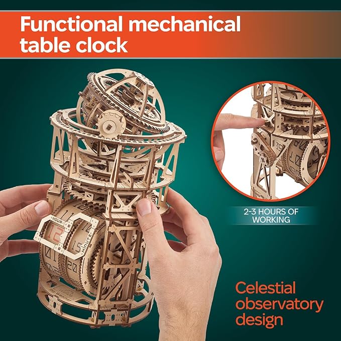 UGEARS Astronomer Table Clock - Image 5