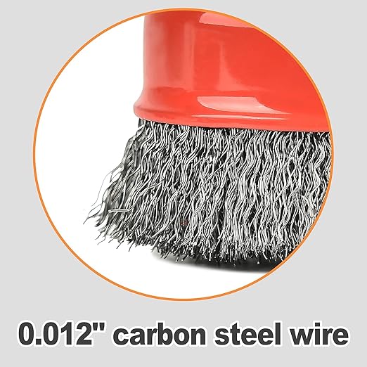 A A IN 60Pack Wire Wheel for Angle Grinder, 3 Inch Grinder Wire Wheel Brush with 5/8"-11 Threaded Arbor for Angle Grinder, 0.014'' Carbon Steel Crimped Wire Cup Brush for Rust,Corrosion,Paint Removal