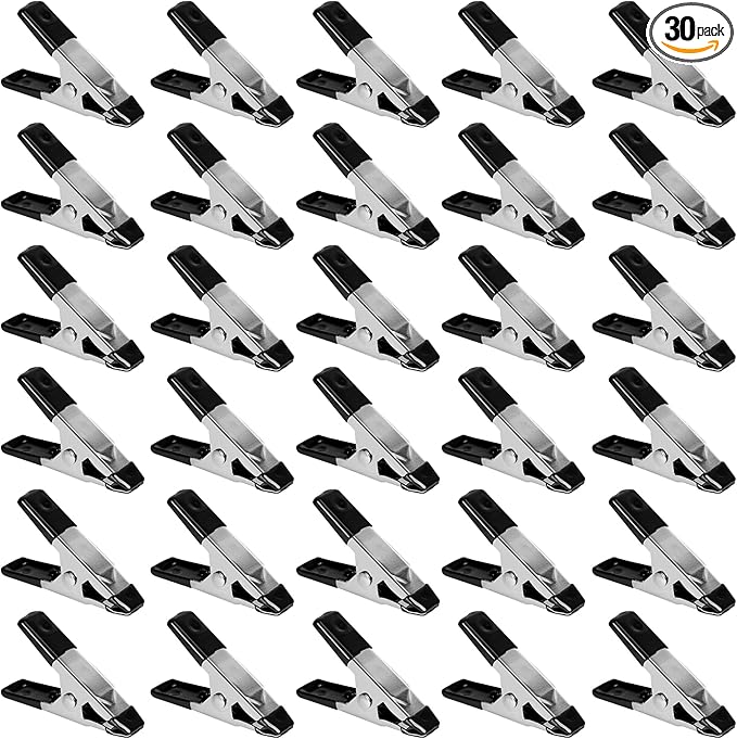 30 Pcs Small Clamps,Garden 2 Inch Mini Spring Clips Clamps Heavy Duty for Crafts/Backdrop/Greenhouse,Metal Chip Clips Open Mouth is 3/4 Inch for Woodworking Photography