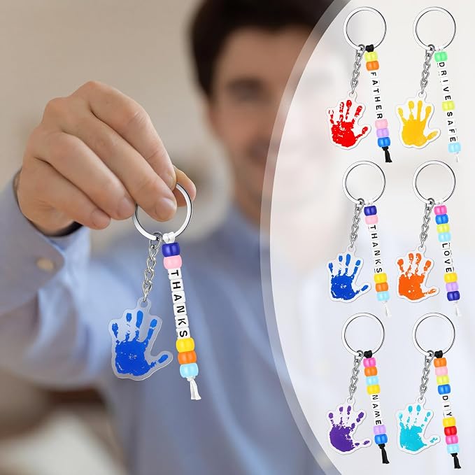 Suncalla 996 Pcs 24 Set Father's Day Keychain Making Kit DIY Bead Crafts | - Image 7