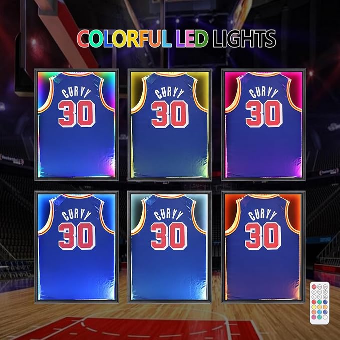 Jersey Frame Display Case with LED, Sports Jersey Frame Lockable Shadow Box - Image 5