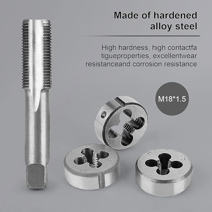 FAHKNS Metric Tap and Die Set 110 PCS M2-M18 Rethreading Kit for Making Screw Threads for Cutting External and Internal Thread Threading with Storage Case